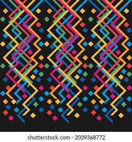 Pattern Name: "rainbow" The pattern is made up of geometric figures. Both square and triangle were blended out into a modern-looking native pattern. 