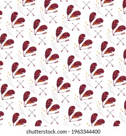 pattern of native american feathers and arrows