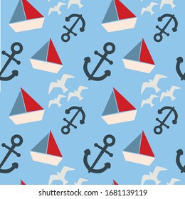 pattern with nautical beach theme for summer