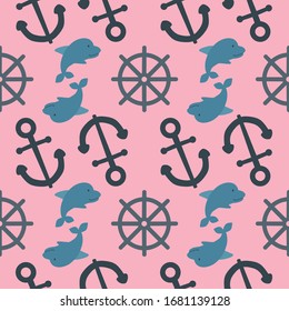 pattern with nautical beach theme for summer