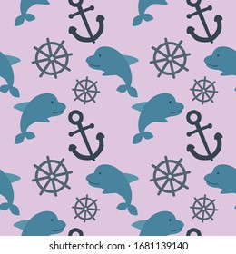 pattern with nautical beach theme for summer