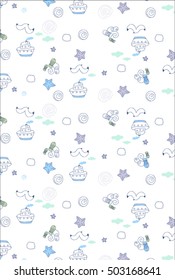 Pattern with nautical elements. Marine concept background. Vector illustration