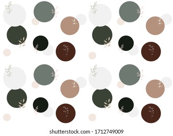 pattern neutrals color circles and abstract flowers