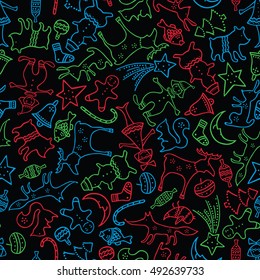 pattern of the new year contour drawings   