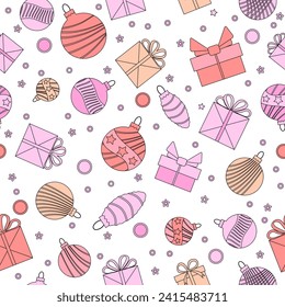 Muster Neues Jahr Frohe Weihnachtsdekoration Winter