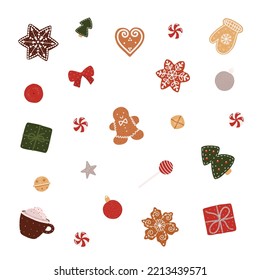 Pattern new year party christmas red green