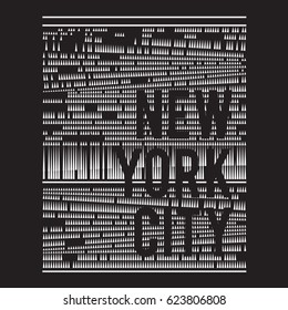 Padrão de tipografia de Nova York, t-shirt gráficos, vetores