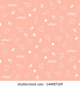 Pattern with newborns accessories