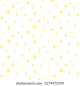 The pattern of the night sky with stars. Glitter on a white background. Glowing stars on a white background. Suitable for printing on textiles and paper. Gift wrapping, banner, leaflet, wallpaper