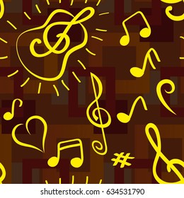 Pattern notes. Background music. Vector illustration.