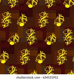 Pattern notes. Background music. Vector illustration.