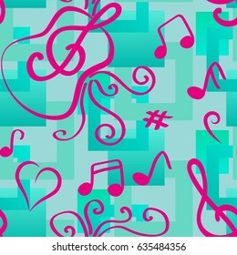 Pattern notes. Background music. Vector illustration.
