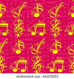 Pattern notes. Background music. Vector illustration.