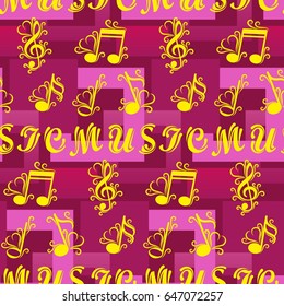 Pattern notes. Background music. Vector illustration.