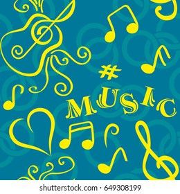 Pattern notes. Background music. Vector illustration.