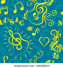 Pattern notes. Background music. Vector illustration.