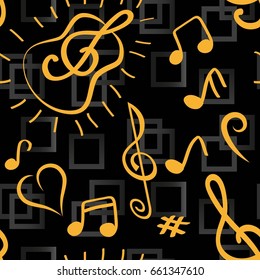 Pattern notes. Background music. Vector illustration.
