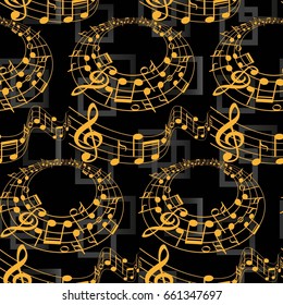 Pattern notes. Background music. Vector illustration.