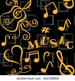 Pattern notes. Background music. Vector illustration.