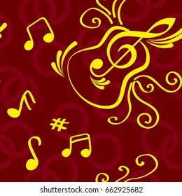 Pattern notes. Background music. Vector illustration.