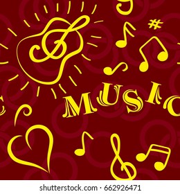 Pattern notes. Background music. Vector illustration.