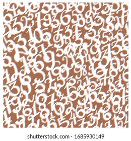 Pattern with numbers. Hand drawn. Not seamless!