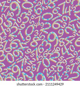 Pattern with numbers , numbered fashion design, background with numbers and typography.