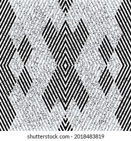 Pattern with oblique black and silver gray stripes. Seamless vector illustration eps 10.
