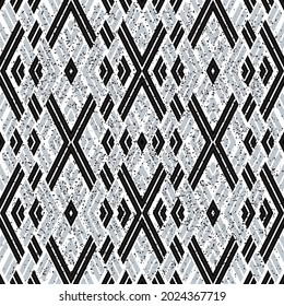 Pattern with oblique black and silver gray stripes _2_. Seamless vector illustration eps 10.