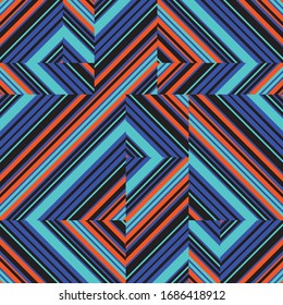 pattern with oblique colored bands