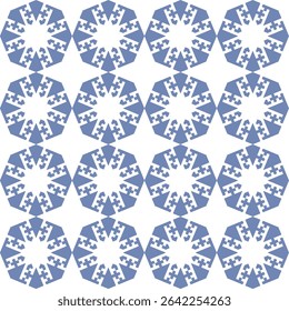 Padrão de octogonal e estrela com cor azul