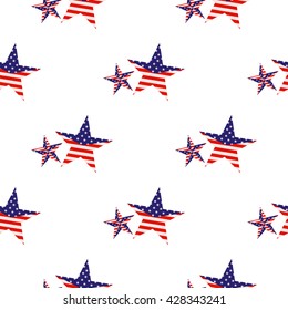 pattern of_star with american flag.