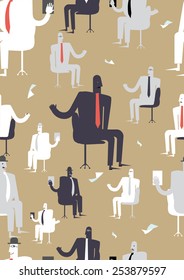 Pattern with office people, work time