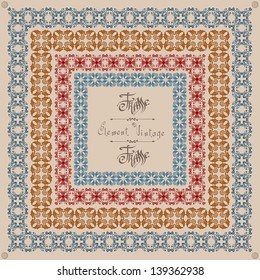 pattern old cross vintage square frame