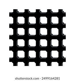 Pattern old lattice for castle or windows in flat style and suitable for medieval era