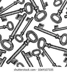 pattern of the old metal keys