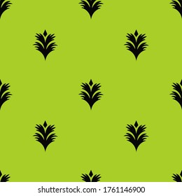 Patrón en el estilo antiguo sobre un fondo verde. Patrón floral sin foco. 