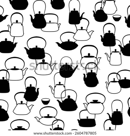Pattern of an old-fashioned Japanese kettle,