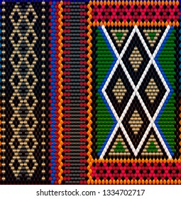 Pattern on Bedouin fabric Sadu. Colorful, bright, eye-catching, holding a look, inspiring.
