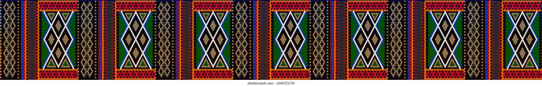 Pattern on Bedouin fabric Sadu. 
