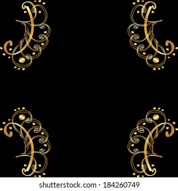 Pattern on black background. Vector illustration.