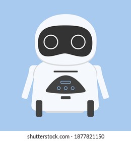 Pattern on blue background of white futuristic robots, artificial intellect 