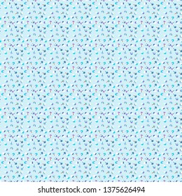 Pattern on blue, white and neutral. Vector illustration. Seamless of Variety Muffins, Poppy seed, Chocolate Chip, Pumpkin Cream, Chocolate and Delicious Breakfast or Dessert Muffins.