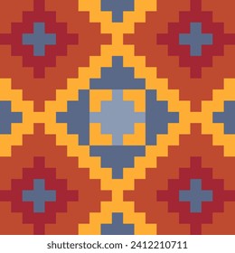Muster auf Tuch arabischen Teppich Pixelkunst Symbol, einzelne Vektorgrafik. Spiele-Objekte 8-Bit-Sprite. Design-Aufkleber, Logo, mobile App.