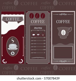 Pattern on coffee background with texture brown