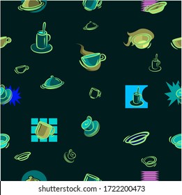 Pattern on a color background drinks coffee soda and more