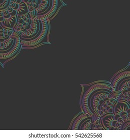 pattern on a dark background, mandala