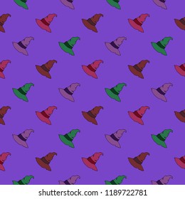 Pattern on a Halloween holiday. Seamless vector background with many scary items!