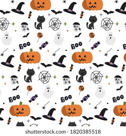 Pattern on Happy Halloween. Hollidays. Season.