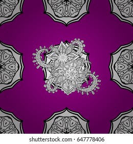 Pattern on magenta background with white elements. Furniture in classic style. Small depth of field. Luxury furniture. Carving. Patina. Magenta backdrop with white trim. Seamless element woodcarving.